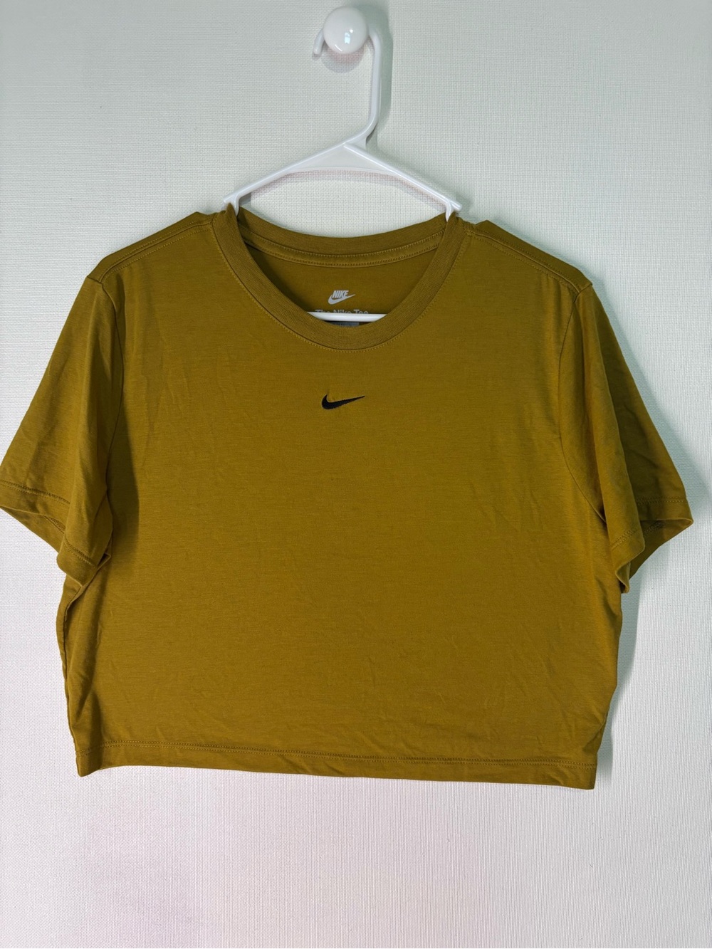 Nike Women's Cropped Crew T-Shirt - Mustard Yellow